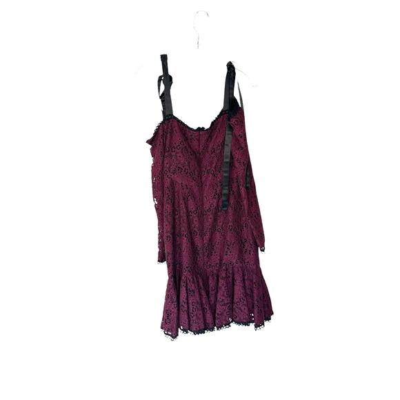 Alexis Burgundy Whimsigoth Guipure Lace Sophia‎ Cocktail Mini Dress Size Small - Picture 10 of 14